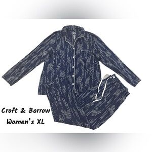 Womens XL Croft & Barrow Two Piece Pajamas